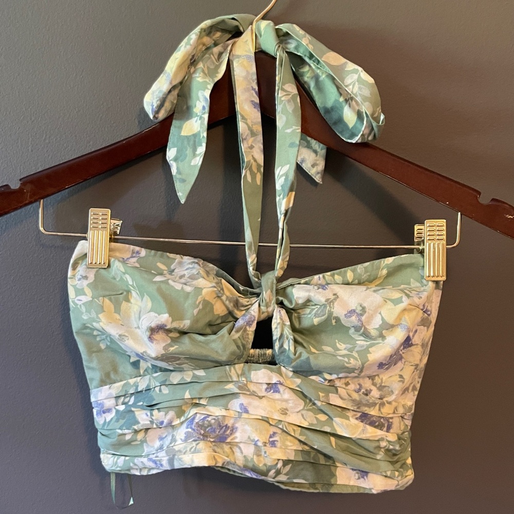 A&F Cropped Floral Halter Top